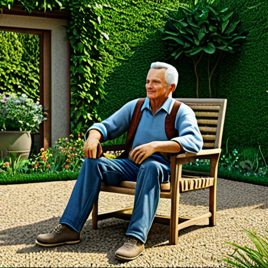 Image Prompt 1: Relaxed Gardener in Automated Garden**