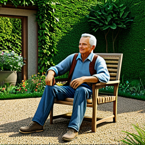 Home 6 Image Prompt 1: Relaxed Gardener in Automated Garden**