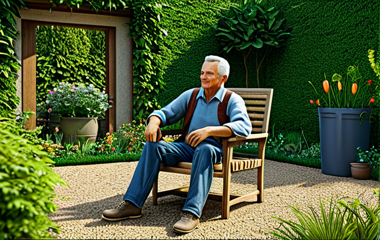 Image Prompt 1: Relaxed Gardener in Automated Garden**
