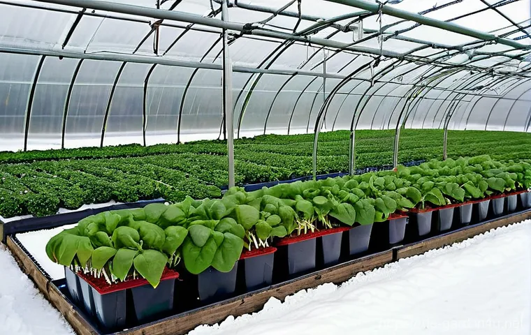 텃밭 온실 설치 및 활용법 - **A modern, robust polycarbonate greenhouse during a pleasant afternoon.** The structure features tr...