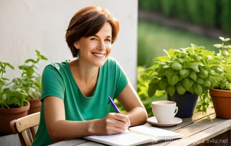 정원 텃밭 가꾸기 초보자 가이드 - A serene outdoor scene set on a typical German balcony or in a small urban garden patch on a bright ...