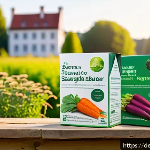 텃밭 유기농 인증 브랜드 추천 - A vibrant German organic vegetable garden in early summer, showcasing rows of healthy, robust plants...